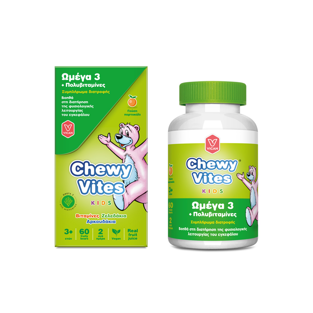 CHEWY VITES - KIDS Ωμέγα 3 & Πολυβιταμίνες - 60chew.tabs